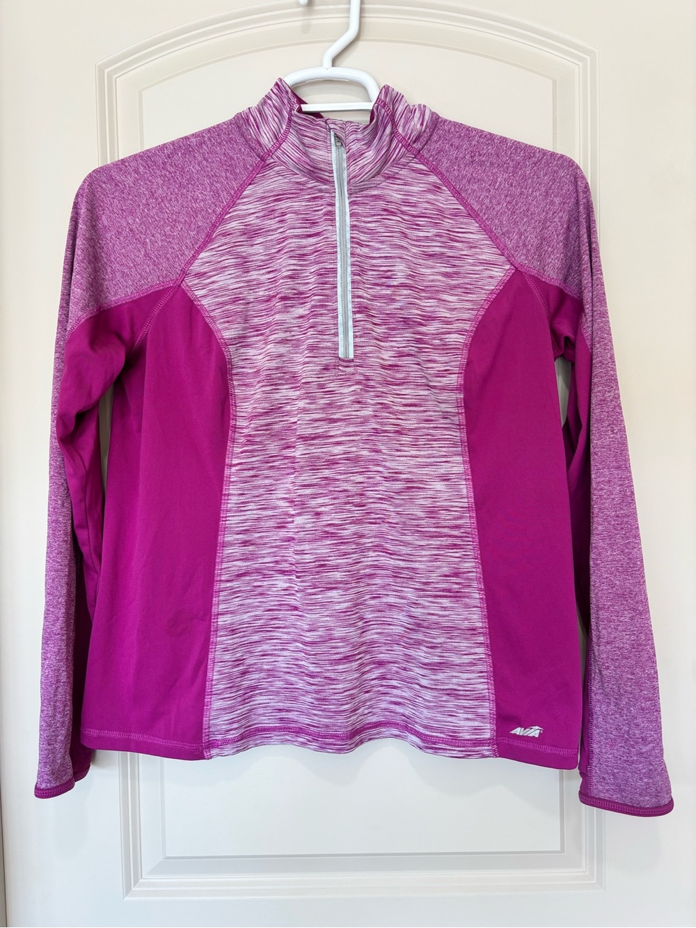 AVIA Women's Large Purple Space Dye 1/4 Zip Activewear Pullover Size Large